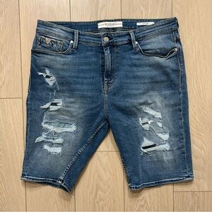 GUESS Men’s Slim Distressed Denim Shorts Size 38